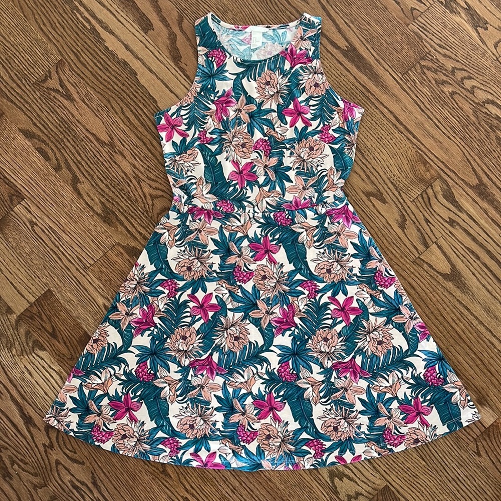 H&M above the knee/mini Halter Skater Dress in floral print